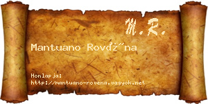 Mantuano Rovéna névjegykártya